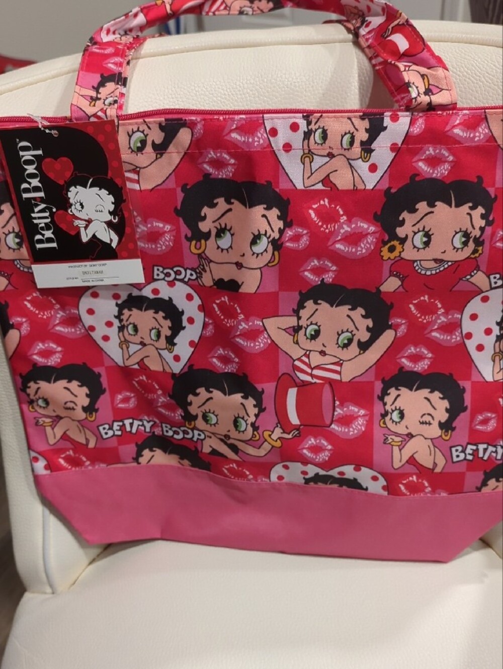 Betty Boop Red and Pink Graphic Tote - Picture 2 of 5